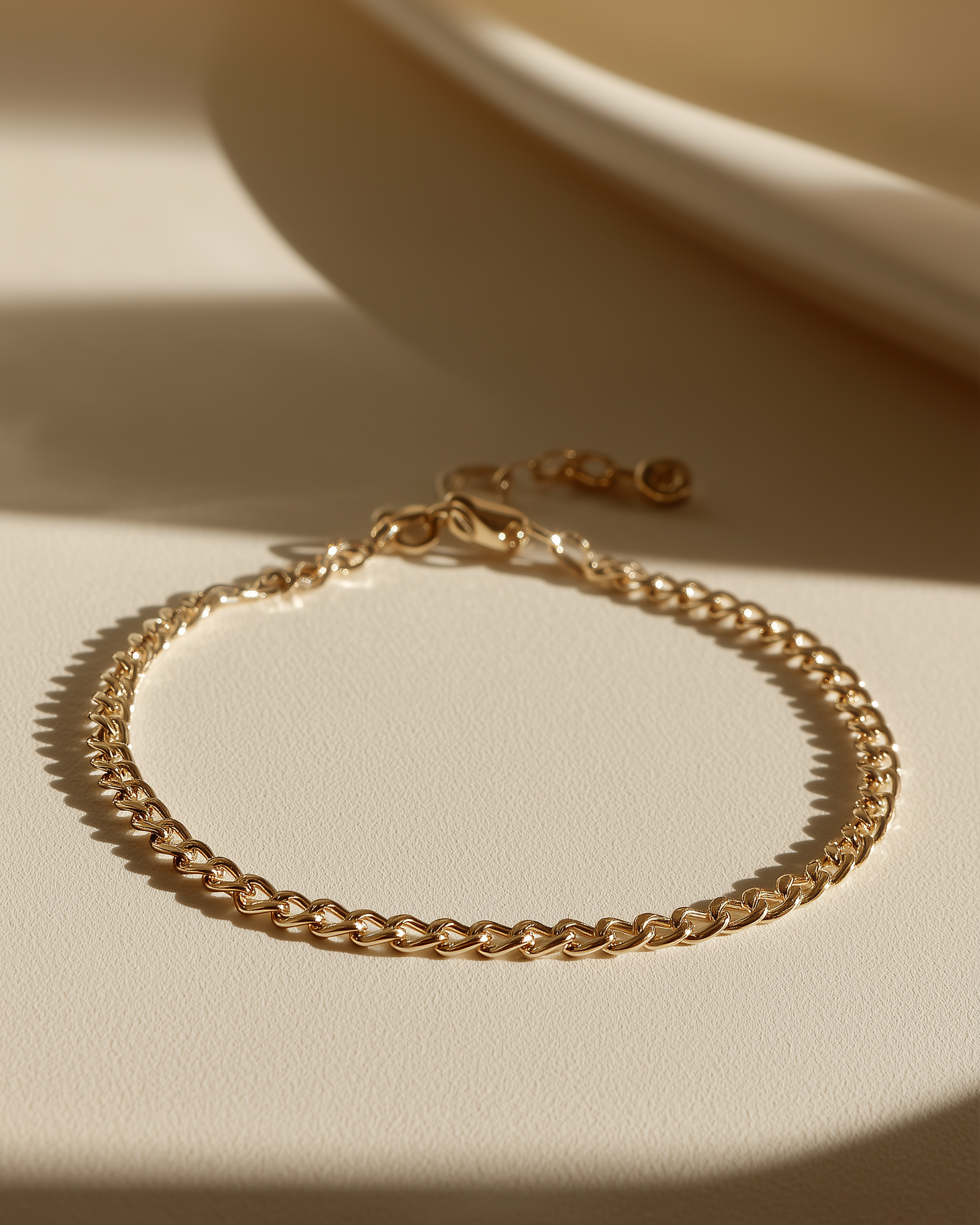 14k gold-fill curb chain anklet